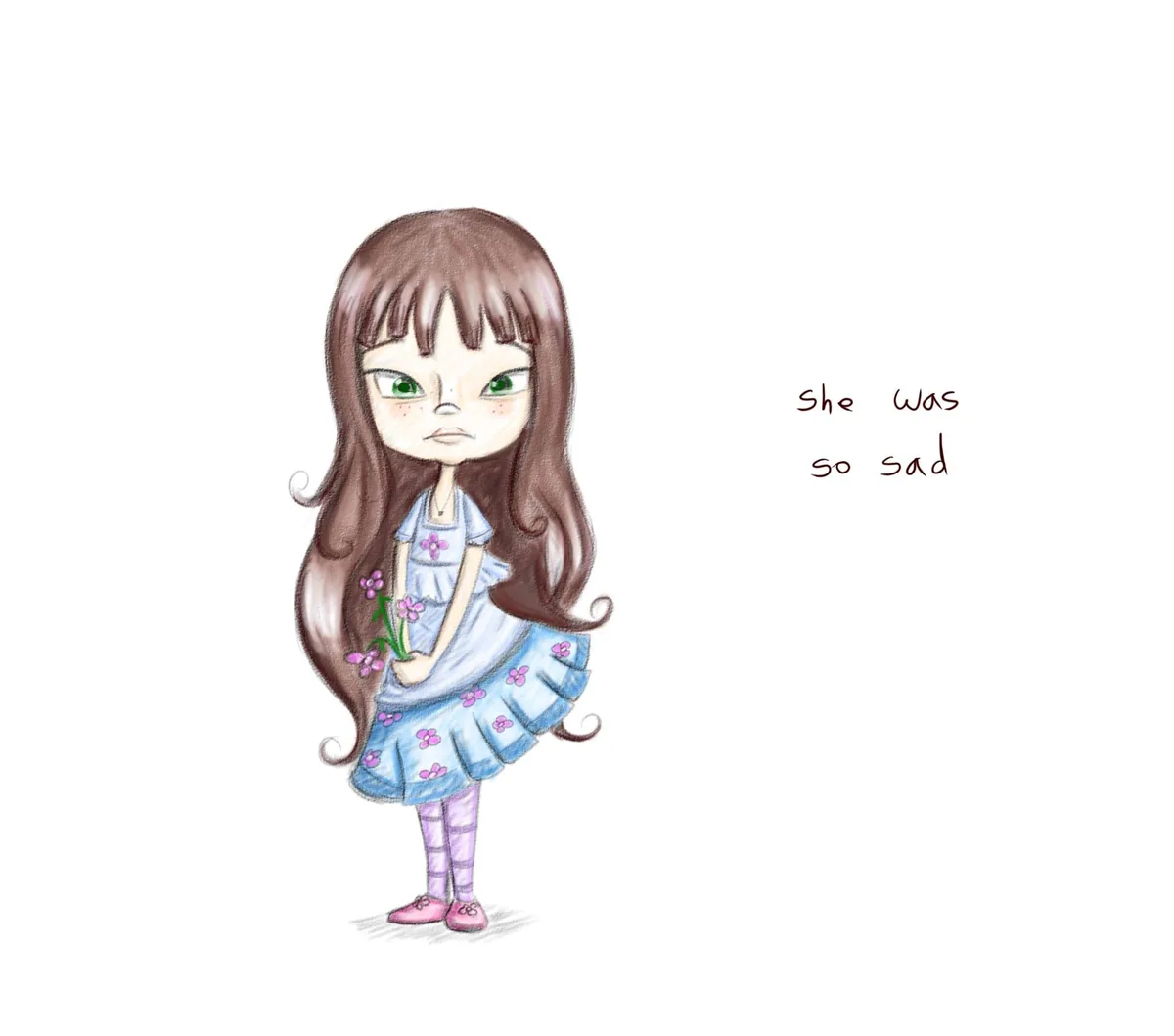 Colour character sketch of a young girl from the Little Tales story series